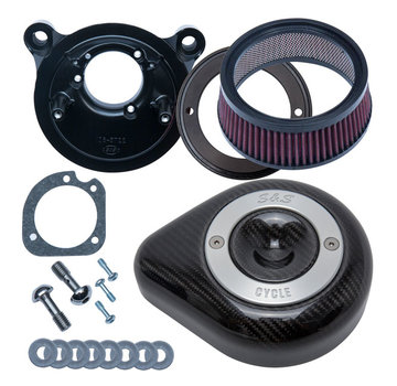 S&S stealth Chrome, Black or carbon air cleaner kit, air cleaner assembly Fits: > 00-15 Softail; 99-17 Dyna, 99-07 Touring