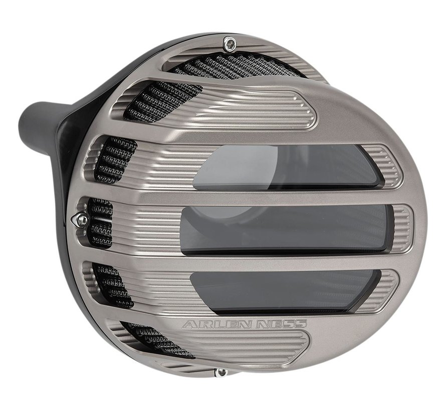 Air Cleaner Side Kick Black Chrome or Titanium color Fits: > 00-15 Softail; 99-17 Dyna 99-07 Touring