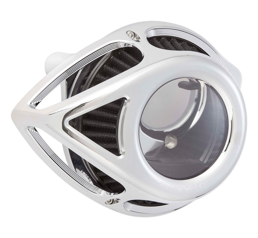 Clear Tear Air Cleaner Black Chrome or Titanium color Fits: > 00-15 Softail; 99-17 Dyna 99-07 Touring