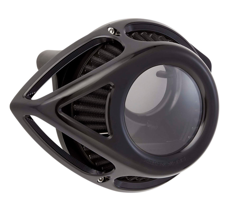 Clear Tear Air Cleaner Black Chrome or Titanium color Fits: > 00-15 Softail; 99-17 Dyna 99-07 Touring