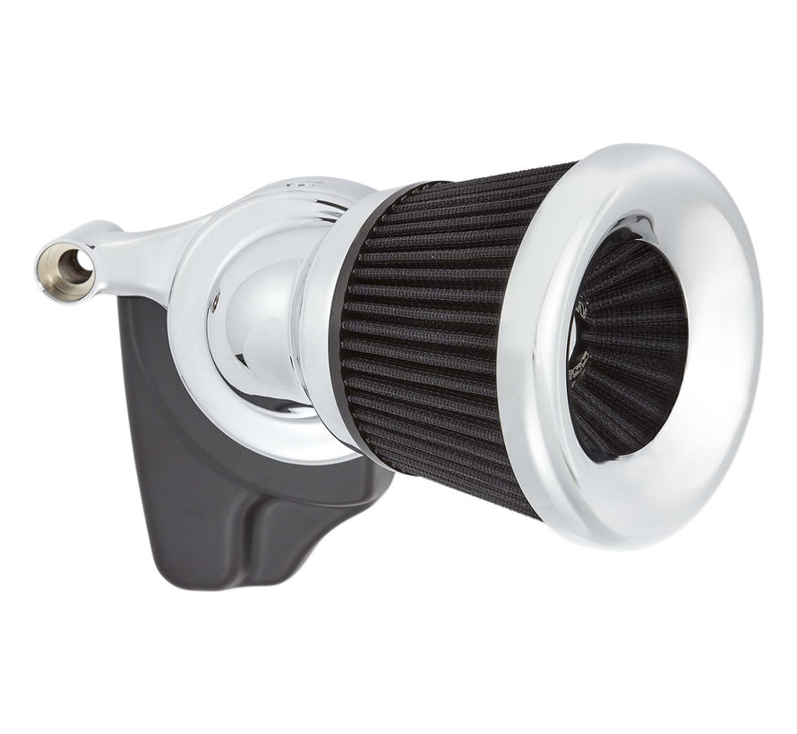 Kit de filtre à air Velocity 65° noir ou chromé Compatible avec : > 00-15 Softail ; 99-17 Dyna 99-07 Touring