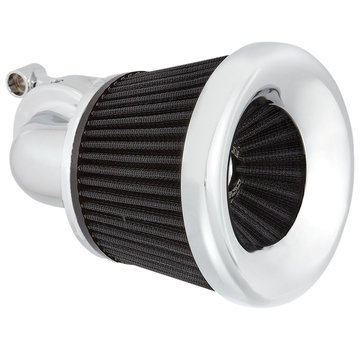 Arlen Ness Kit de filtre à air Velocity 90° noir ou chromé Compatible avec : > 00-15 Softail ; 99-17 Dyna, 99-07 Touring