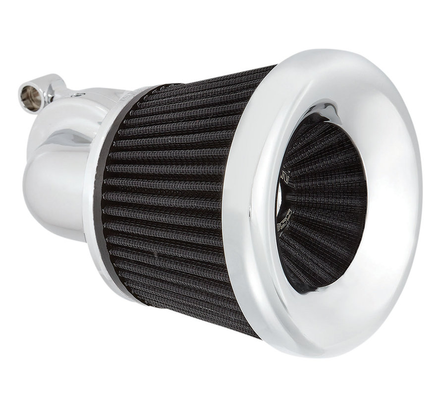 Kit de filtre à air Velocity 90° noir ou chromé Compatible avec : > 16-17 Softail ; FXDLS 2017 ; 08-16 Touring Trike