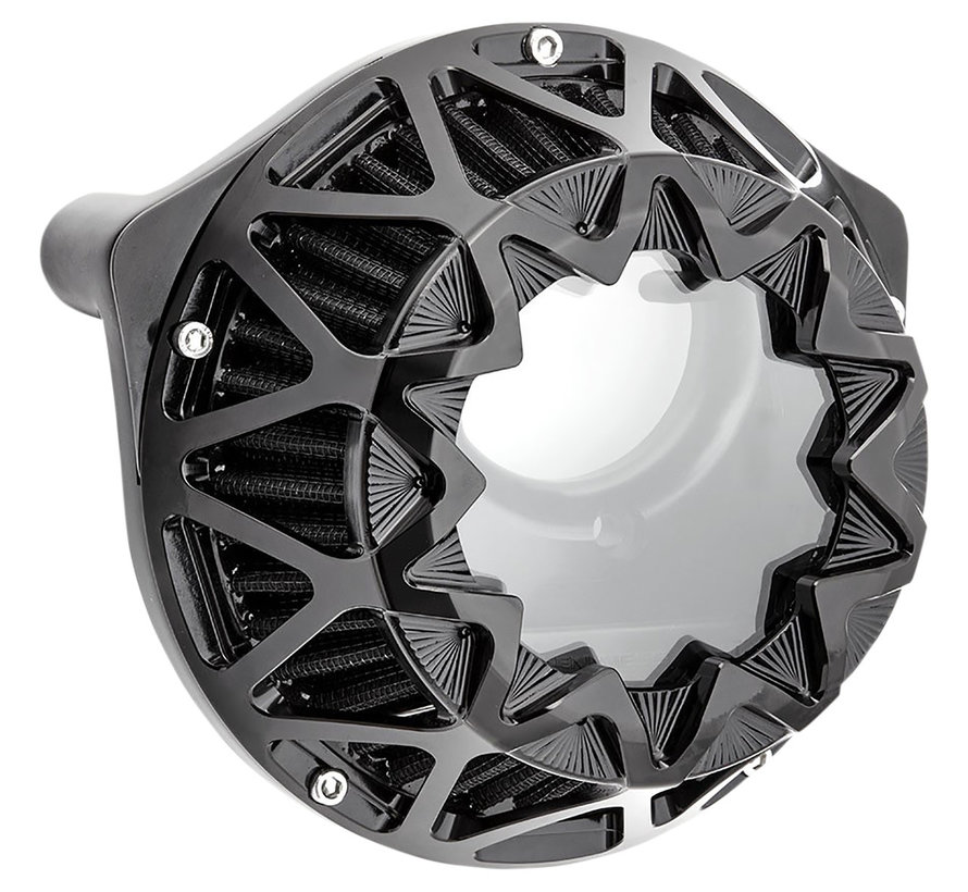 Crossfire Air Cleaner Kit Zwart Contrast of Chroom Geschikt voor: > 18-21 Softail; 17-21 toeren; 17-21 driewielers