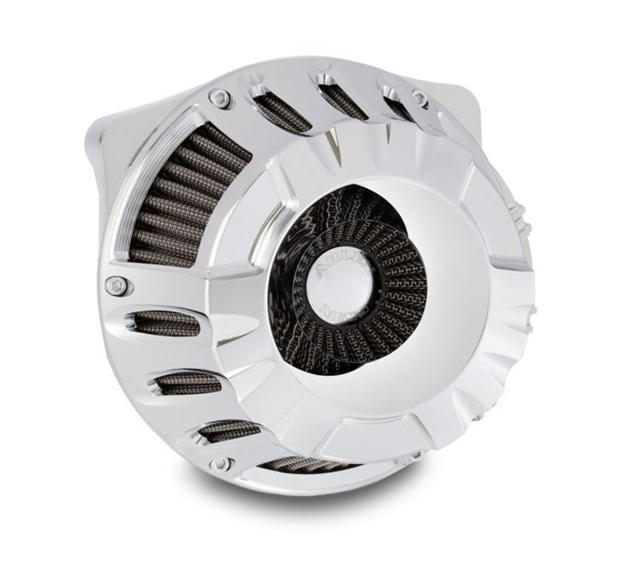 Inverted Series Air Cleaner Kit Diep uitgesneden Zwart of Chroom Past op: > 18-21 Softail; 17-21 toeren; 17-21 driewielers