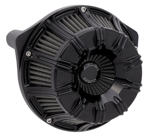 Arlen Ness Inverted Series Air Cleaner Kit 10 Gauge Zwart of Titanium Past op: > 18-21 Softail; 17-21 toeren; 17-21 driewielers