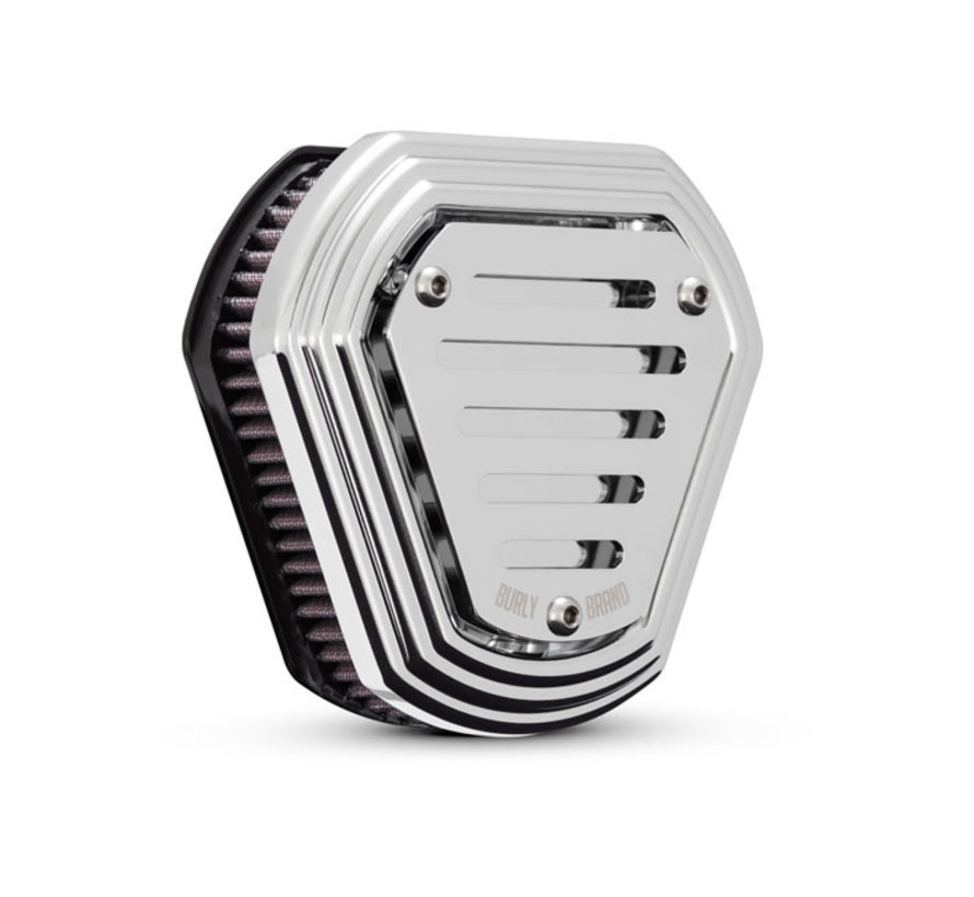 Hex Air Cleaner Kit Zwart of Chroom Past op: > 00-15 Softail; 99-17 Dyna 99-07 Touring