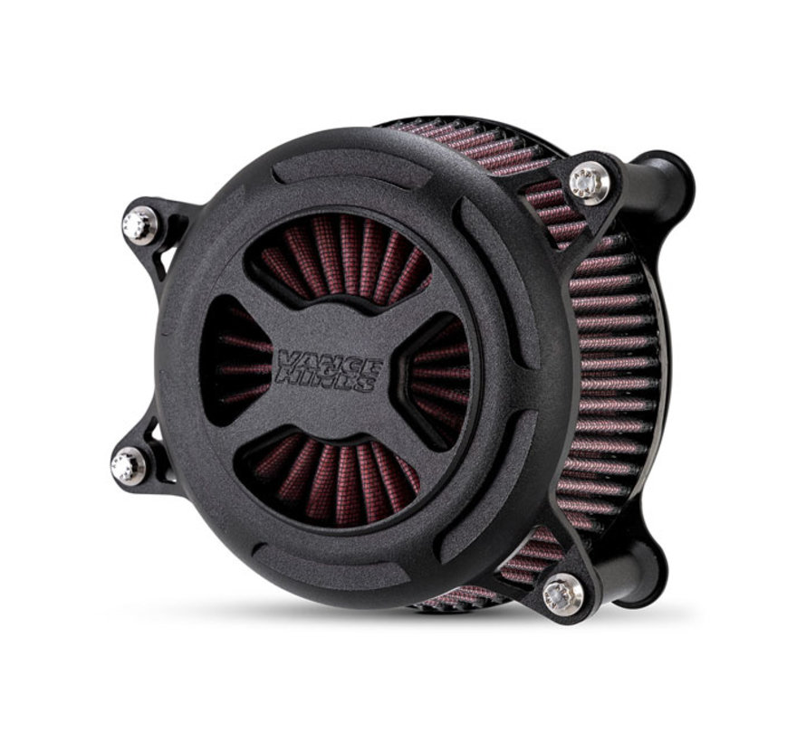 VO2 X Air Cleaner Wrinkle Black mat Black contrast of Chrome Geschikt voor: > 18-21 Softail; 17-21 toeren; 17-21 driewielers