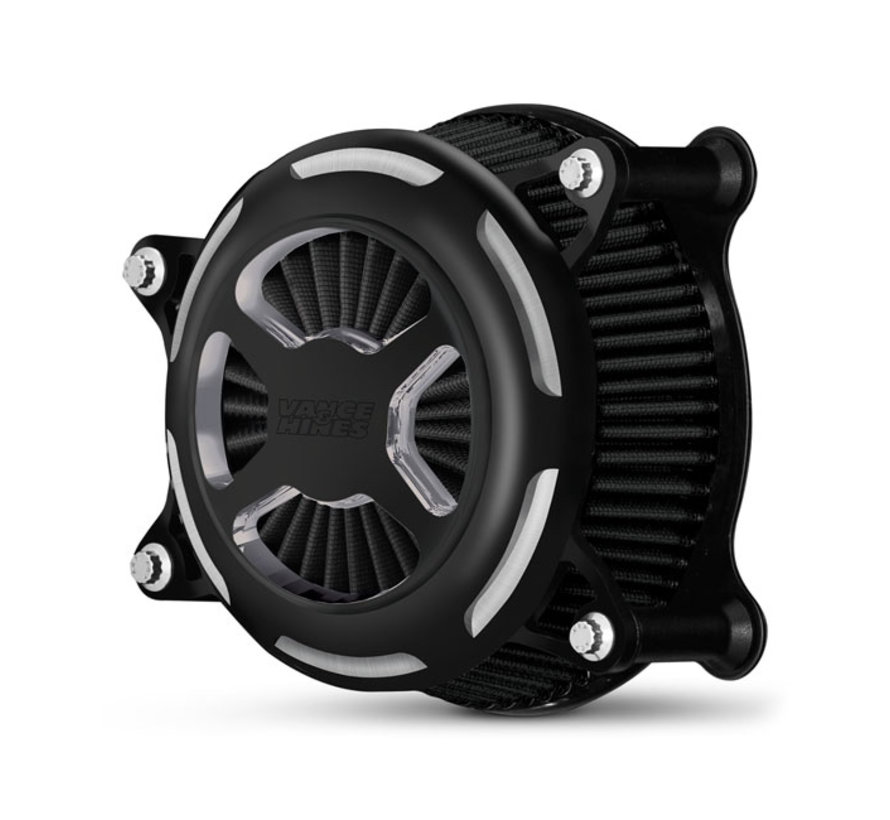 VO2 X Air Cleaner Wrinkle Black mat Black contrast of Chrome Geschikt voor: > 18-21 Softail; 17-21 toeren; 17-21 driewielers