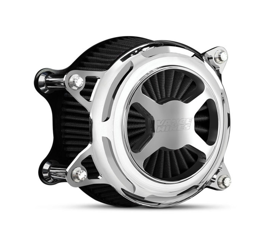 VO2 X Air Cleaner Wrinkle Black mat Black contrast of Chrome Geschikt voor: > 18-21 Softail; 17-21 toeren; 17-21 driewielers