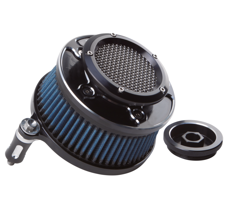 Hi-Flow air cleaner kits with Velocity Stack Black Fits: > 16-17 Softail; 2017 FXDLS; 08-16 Touring Trike