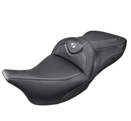 Saddlemen heated CF Road Sofa Seat without driver’s backrest Fits: > 99-07 FLH/T