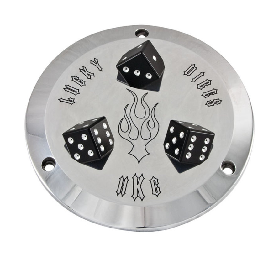 Lucky dice derby cover Noir ou Poli Compatible avec : > 65-98 Bigtwin Compatible avec : > 65-98 Bigtwin