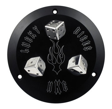 Hells Kitchen Lucky dice derby cover Noir ou Poli Compatible avec : > 65-98 Bigtwin Compatible avec : > 65-98 Bigtwin
