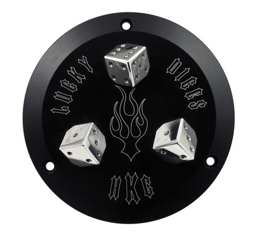 Hells Kitchen Lucky dice derby cover Noir ou Poli Compatible avec : > 65-98 Bigtwin Compatible avec : > 65-98 Bigtwin