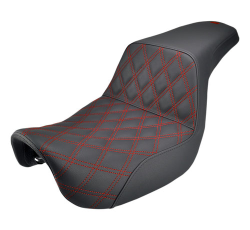 Saddlemen seat Step-Up GEL LS Red Fits:> Dyna 06‐17 FLD/​FXD/​FXDWG