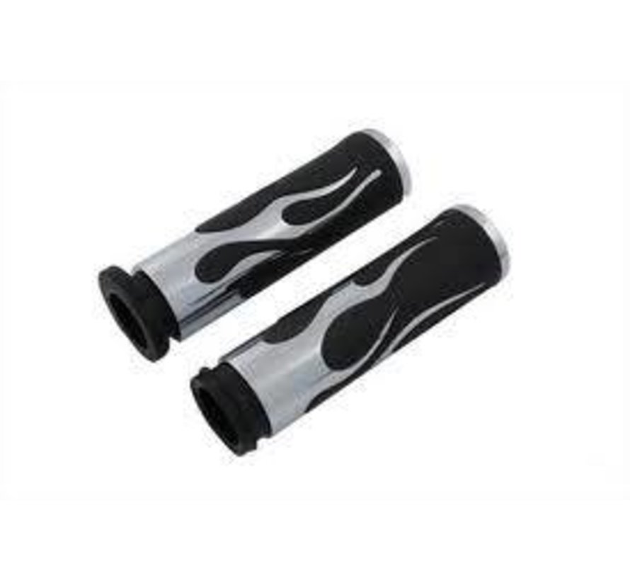 handlebars Chrome flame grip set