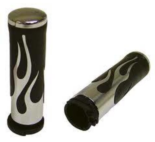 TC-Choppers handlebars Chrome flame grip set