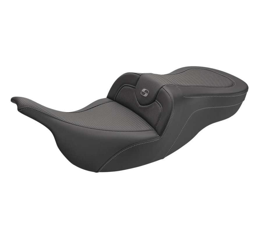 Road Sofa Asiento de fibra de carbono Compatible con:> 99-07 FLHT/FLTR