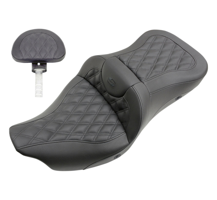 Heated Roadsofa™ Trike Seat Lattice Stitched with or without drivers backrest Fits:> 2009-2022 Tri Glide Ultra
