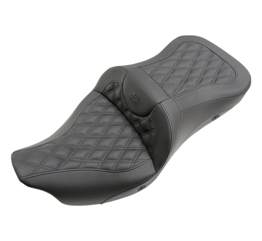 Heated Roadsofa™ Trike Seat Lattice Stitched with or without drivers backrest Fits:> 2009-2022 Tri Glide Ultra