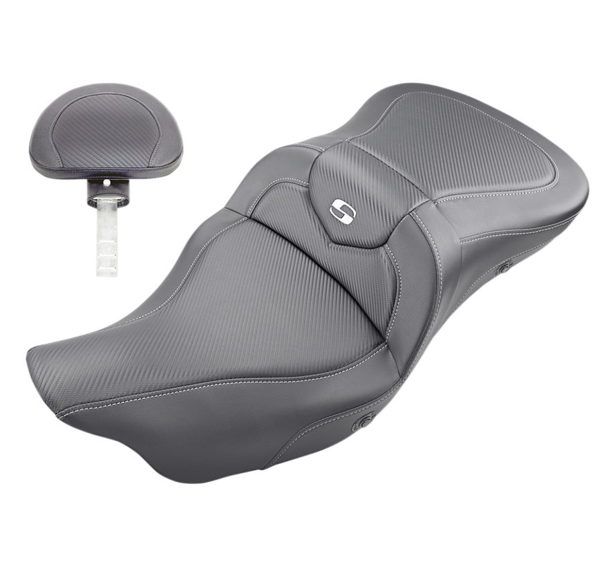 Roadsofa™ Trike Seat CFcon o sin respaldo del conductor Se adapta a:> 2009-2022 Tri Glide Ultra