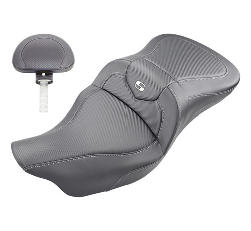 Saddlemen Extended Reach Road Sofa CF Asiento con o sin respaldo para el conductor Se adapta a:> 08‐22 Touring