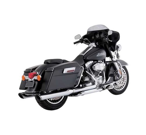 Vance & Hines Twin Slash Round slip-ons Chrome Fits: > 95-16 FLT