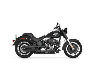 Vance & Hines Harley uitlaat Twin Slash 3 inch dempers zwart of chroom - Past op:> 07-16 FLSTF; 10-16 FLSTFB FATBOY; 2007 DEUCE