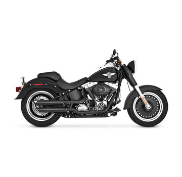 Vance & Hines Doble raya vertical de 3 pulgadas de Mofles Negro o Chrome - Se adapta a:> 07-16 FLSTF; 10-16 FLSTFB Fatboy; 2007 DEUCE