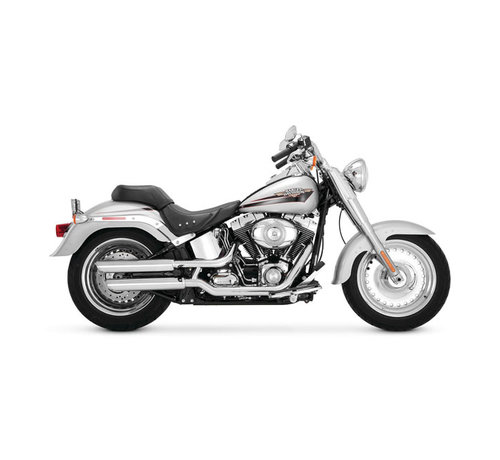 Vance & Hines Doble raya vertical de 3 pulgadas de Mofles Negro o Chrome - Se adapta a:> 07-16 FLSTF; 10-16 FLSTFB Fatboy; 2007 DEUCE