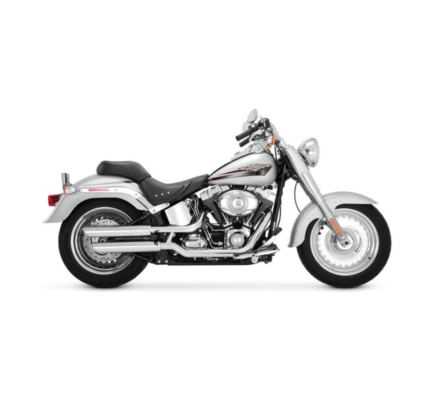 Double Slash 3 Mufflers pouces Noir ou Chrome - Convient à:> 07-16 FLSTF; 10-16 FLSTFB FATBOY; 2007 DEUCE