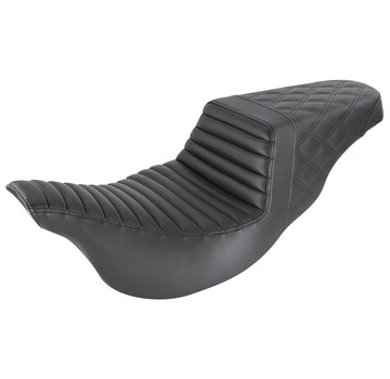 Saddlemen Step Up Rear Lattice Stitch Tuck and Roll Seat black or brown Fits: > 08-22 Touring