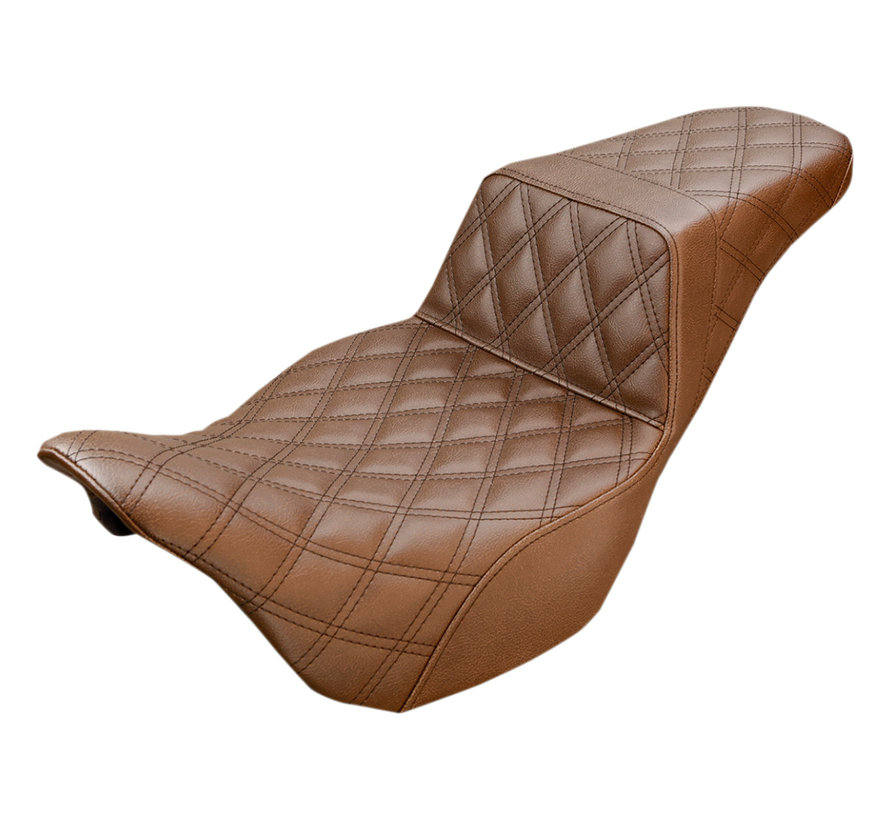 Step Up Lattice Stitched Seat brown Fits: > 08‐22 Touring