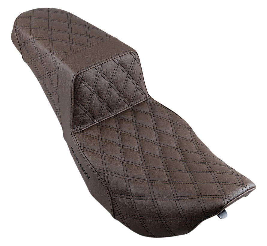 Brown Step Up Full Lattice Stitched Seat 99‐07 Touring