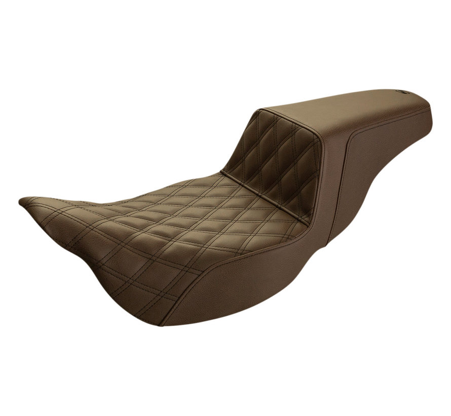 Extended reach Brown Step Up Lattice Stitched Seat Fits: > 08‐22 Touring