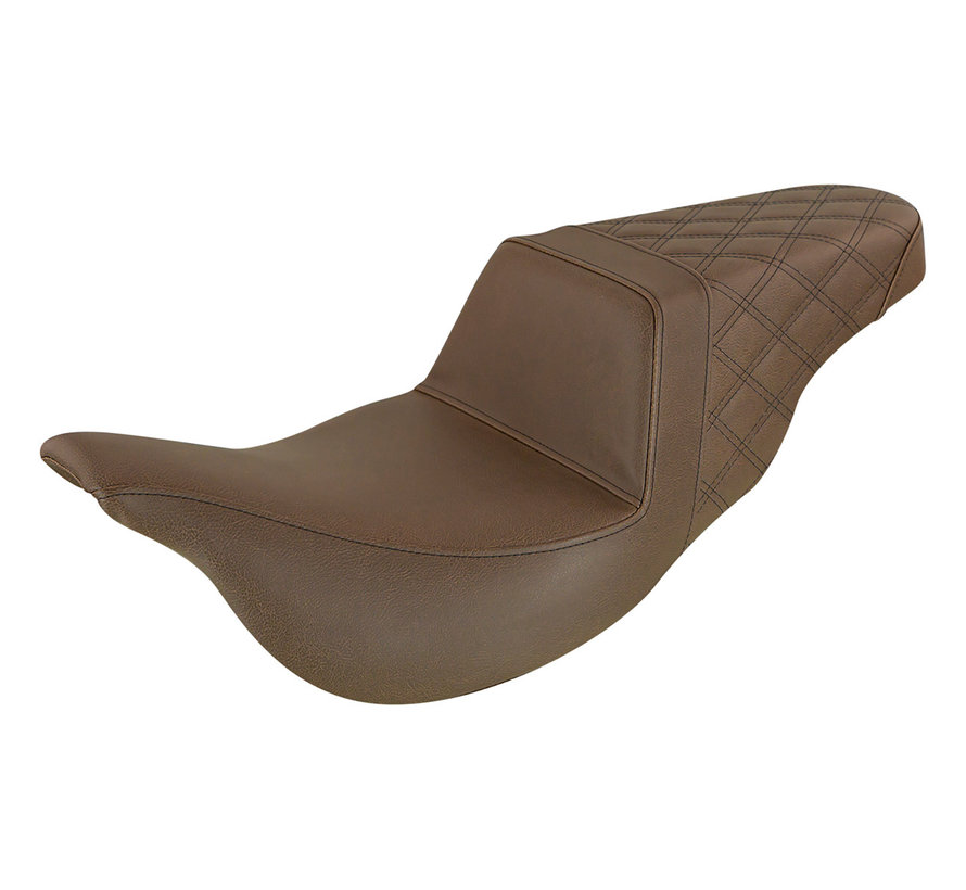 Extended reach Brown Step Up Lattice Stitched Seat Fits: > 08‐22 Touring