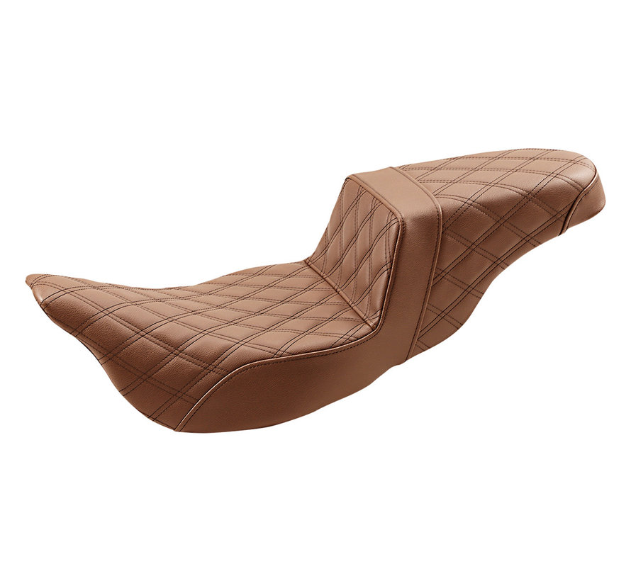 Extended reach Brown Step Up Lattice Stitched Seat Fits: > 08‐22 Touring