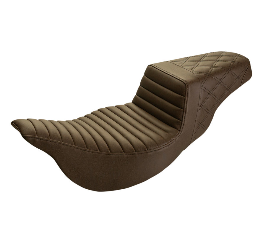 Extended reach Black or Brown Step Up Tuck and Roll/Lattice Stitched - Seat Fits: > 08‐22 Touring