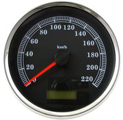 TC-Choppers Elektronischer metrischer Tachometer, schwarzes oder weißes Zifferblatt Passend für: > 04-13 FLHR, 04-10 FXST/FLST, 04-11 FXDWG