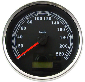 TC-Choppers Electronic Metric Speedometer black or white face Fits:> 04-13 FLHR, 04-10 FXST/FLST, 04-11 FXDWG