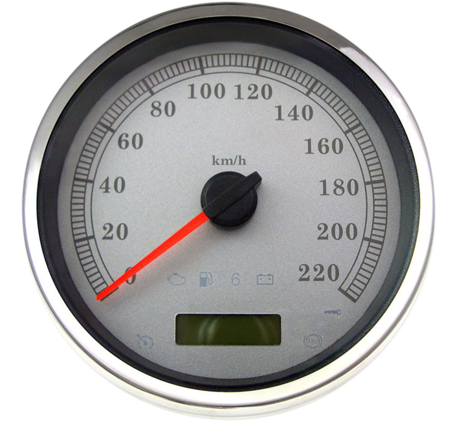 Elektronische metrische snelheidsmeter zwart of wit gezicht Past op:> 04-13 FLHR 04-10 FXST/FLST 04-11 FXDWG