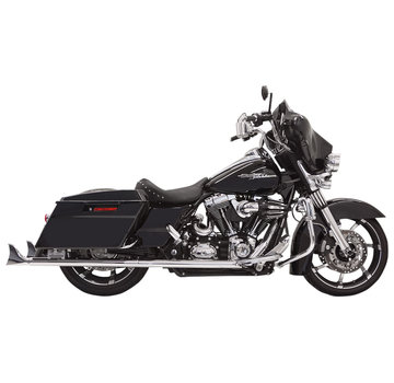 Bassani 36" Fishtail Slip-On dempers met baffles zwart of chroom Past op: > 95-16 Touring