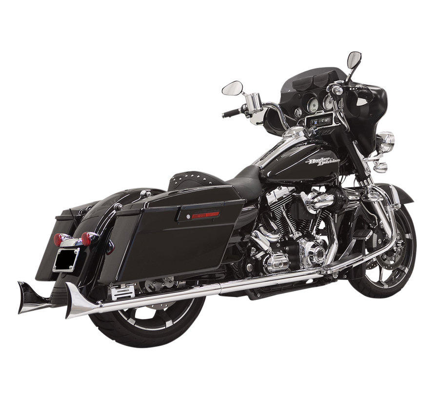 33" Fishtail Slip-On Mufflers with baffles black or chrome Fits: > 95-16 Touring