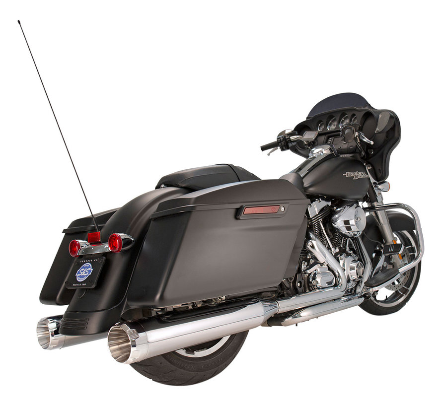 MK45 Thruster Slip-On Mufflers zwart of chroom Past op: > 95-16 Touring