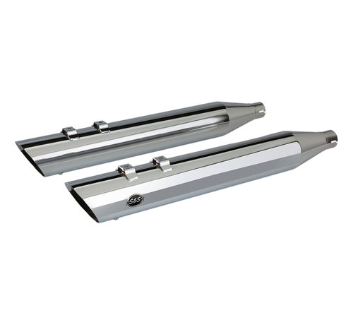 S&S Slash Cut Slip-On Mufflers black or chrome Fits: > 95-16 Touring