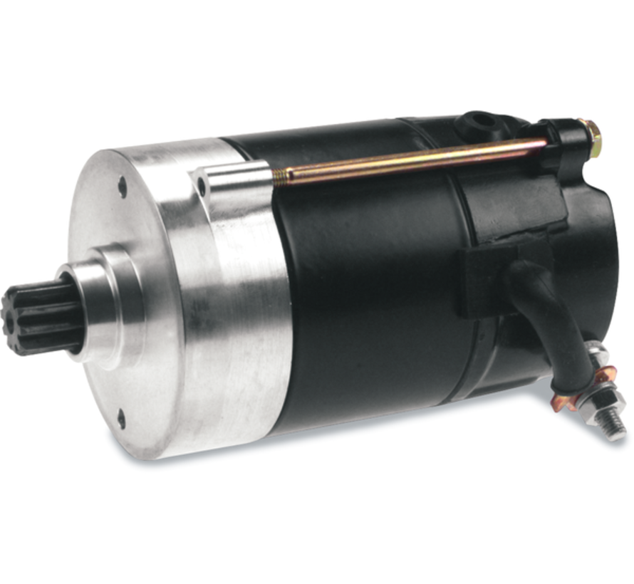 1 4kW Compact High-Performance Hitachi ou Prestolite Starter Motor noir ou chrome Compatible avec :> modèles Harley pré-1989