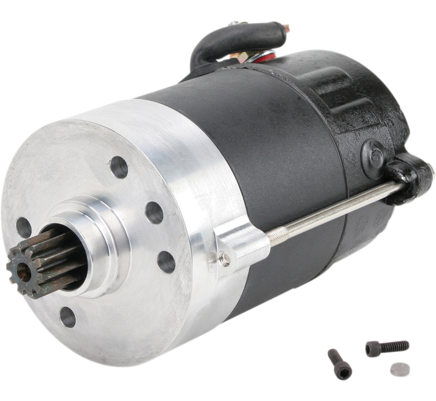 1 4kW Compact High-Performance Hitachi ou Prestolite Starter Motor noir ou chrome Compatible avec :> modèles Harley pré-1989