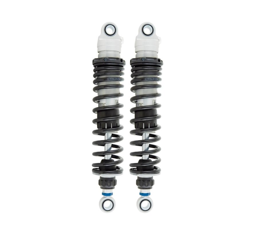 S36DR1L Road & Track 325mm Twin Shocks Adjustable Length +5/-5mm black or chrome Fits:> 91-17 Dyna