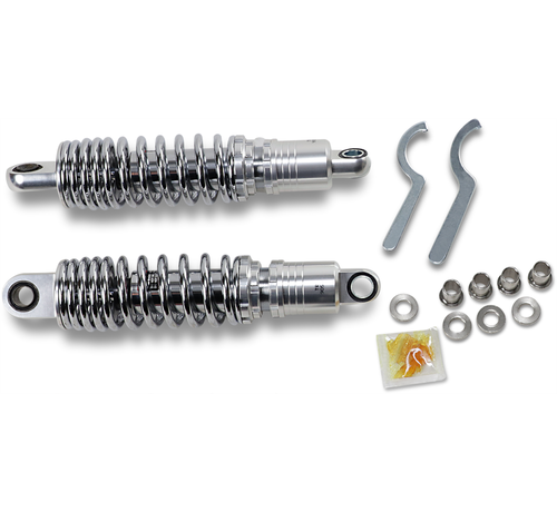 Drag Specialities Premium Ride-Height Adjustable Shocks 11 5 inch Black or Chrome Fits:> 86-03 XL Sportster and All FXR models